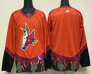 Mens Arizona Coyotes Blank Orange 2022 Reverse Retro Stitched Jersey
